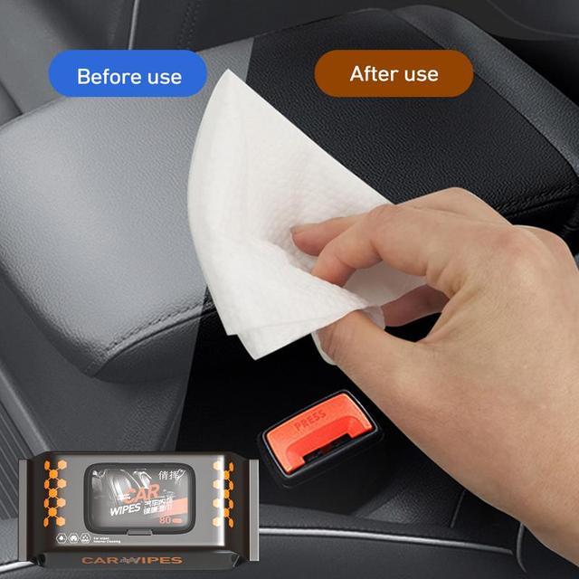 80pcs Auto Wipes for Cleaning Interior Refurbished Multipurpose